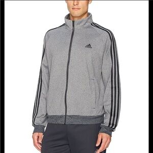 Adidas Essentials Grey and Black Move Track Sweatshirt Jacket